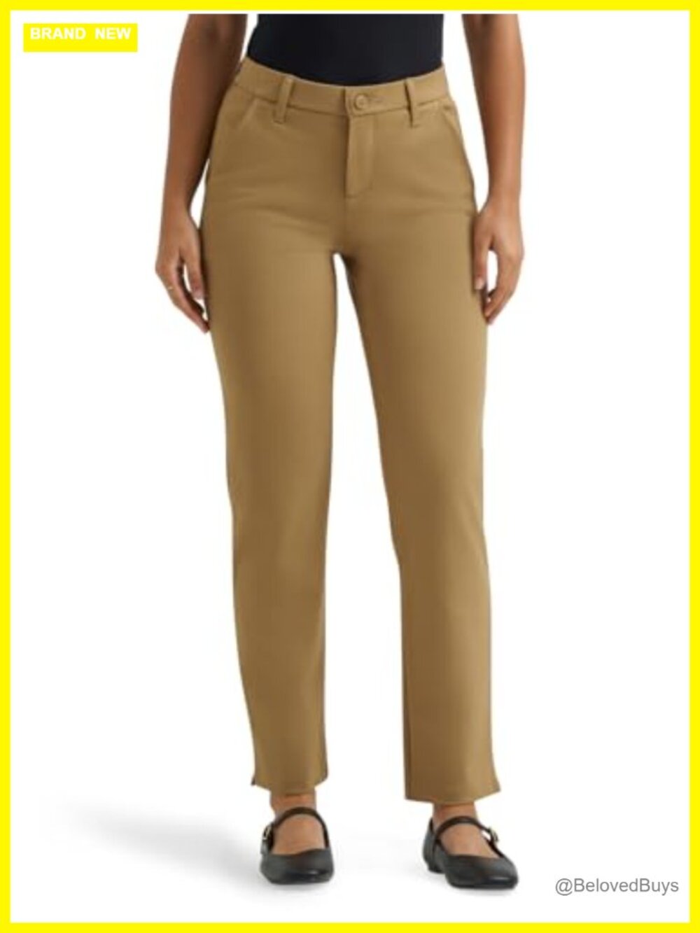 Ultra Lux Comfort Any Wear Side Vent Ankle Pant Mid Rise Straight Leg